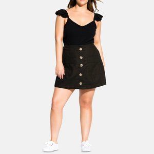 City Chic Women's Mini Wild Button Shorts Skort